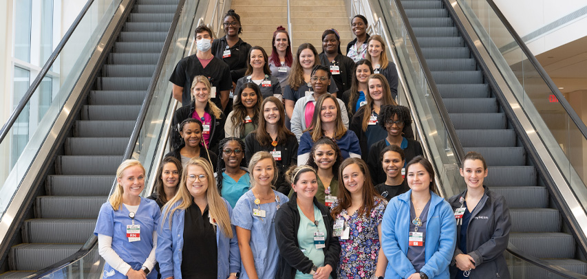 A group shot of the 2022–2023 class of Nursing residents.